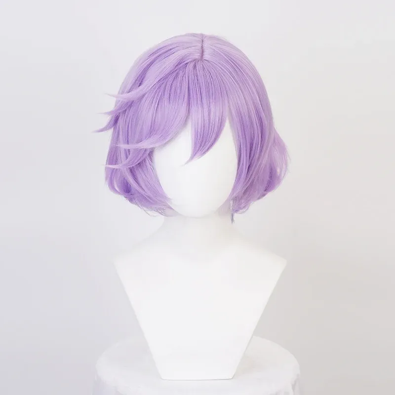 Wigs TwistedWonderland Epel Felmier Purple Ombre Blue Cosplay Short Cosplay Heat Resistant Haintetic Hair Carnival Party + Wig Cap