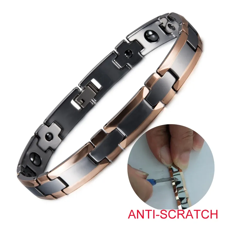 Bracelets Antiscratch cross couple bracelet tungstène rose amateurs énergie tungstène bracelet bracelet hématite bracelet magnétique