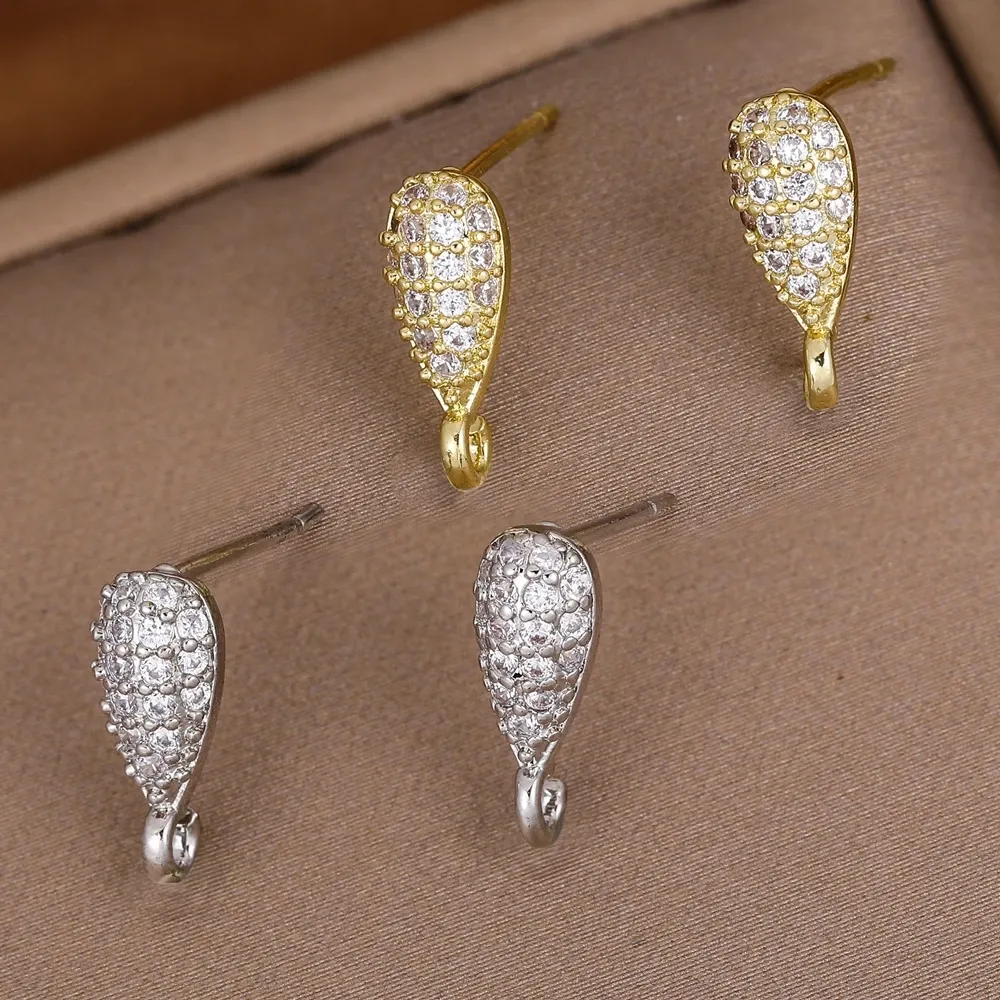 JUYA DIY 18K Gold Silver plaqué anti-allergie Anti-allergie Fondeuses de base de boucles d'oreille de base pour la fabrication de shvenzy pour femmes faites à la main