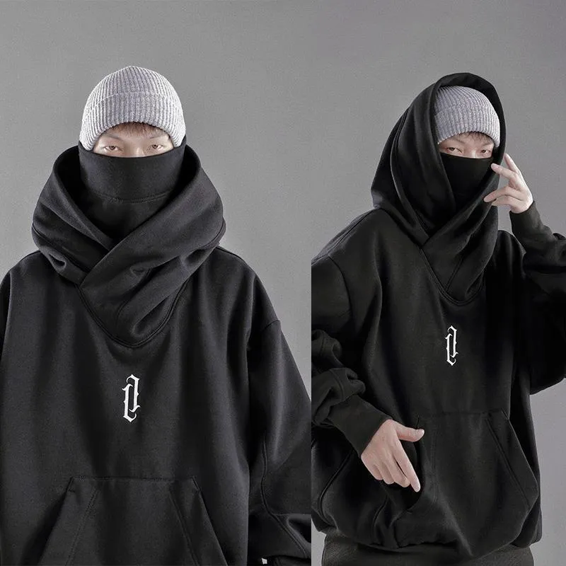 QWEEK Hooded Sweatshirts Gothic Harajuku Pullover Hiphop