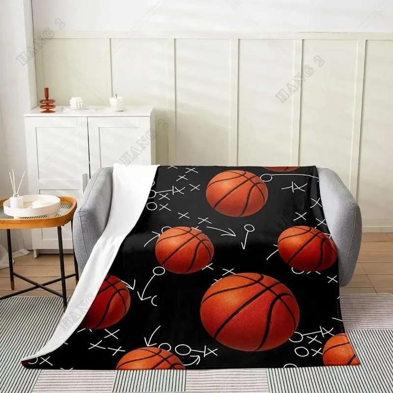 Coperte Basket Flanella Coperta in pile Coperta per tutte le stagioni Giochi sportivi da letto Giochi con la palla Fuzzy per divano