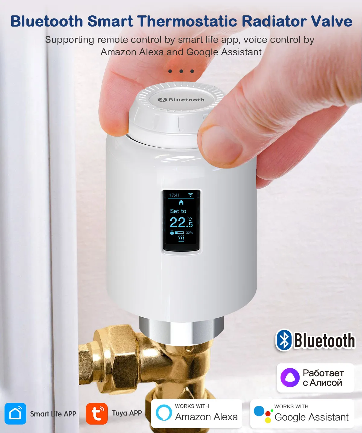 Remote Trv Tuya Radiator Actuator Valve Smart Bluetooth TRV Programmable ...