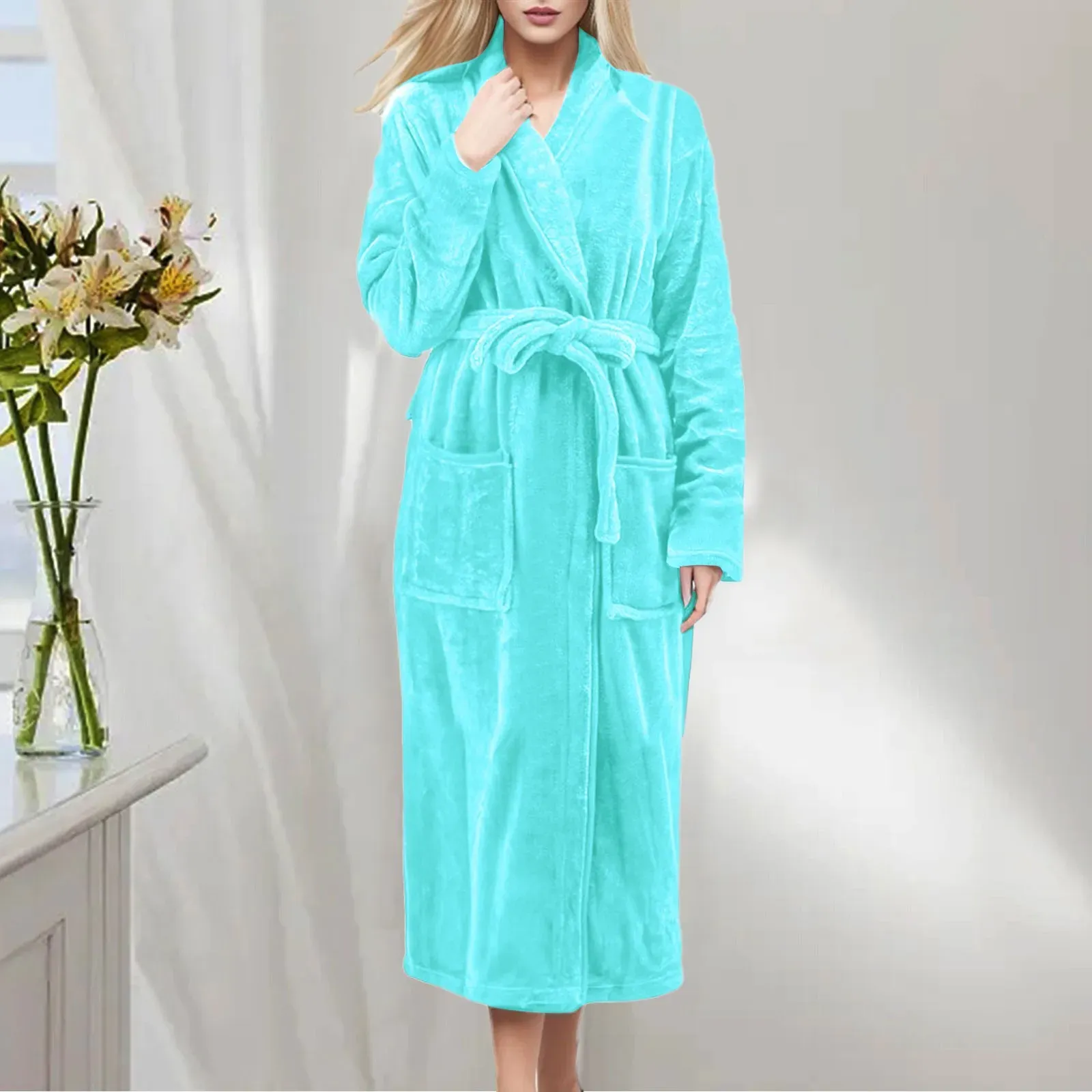 slim fit dress slacks Black Satin Hooded Robe for Women  Long Dressing Gown with Pockets XL / Black