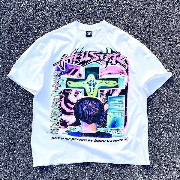 Saint Michael Street Electric Boys Американская повседневная футболка с граффити Vtg с короткими рукавами и винтажной футболкой для пары
