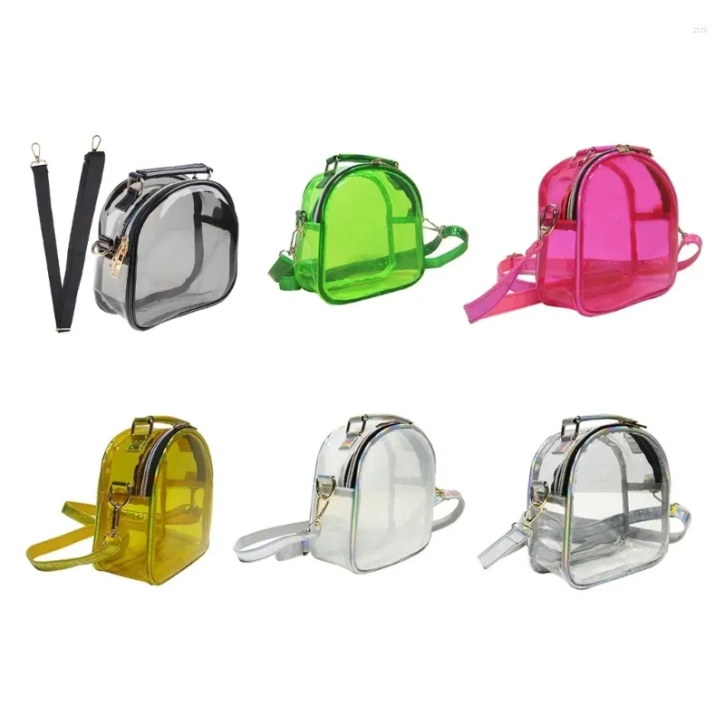 Sacs à bandoulière pour femmes et filles, sac à main Transparent, couleur bonbon, forme ovale, Mini porte-téléphone Transparent