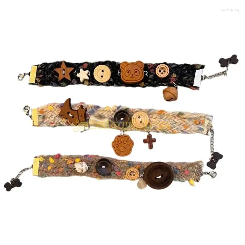 Charmarmband stilfull vävd wristchain härlig husdjursknapp armband prydnad y2k handchain modetillbehör gåva för kvinnor tjej c9gf