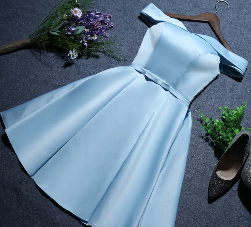 blue dress for baby girl Blue Satin Bustier Tiered Babydoll Mini Dress main image 1