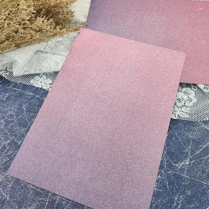 Adesivi per finestra 5 fogli Rosa Viola Premium Ombre Glitter Card A4 250 g/m² Carta Scrapbooking Confezione Sfondo artigianale