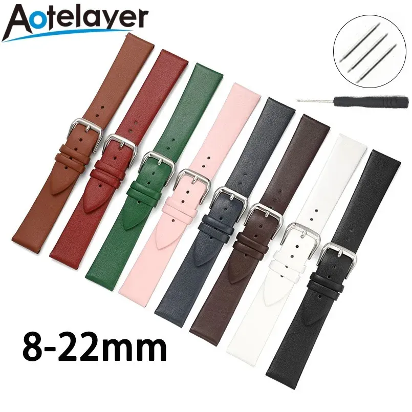 8mm 10mm 12mm 13mm 14mm 15mm 16mm 17mm 18mm 19mm 20mm 21 22mm Ultra Fin Fin Sellow Strap Strap macio à prova d'água pura