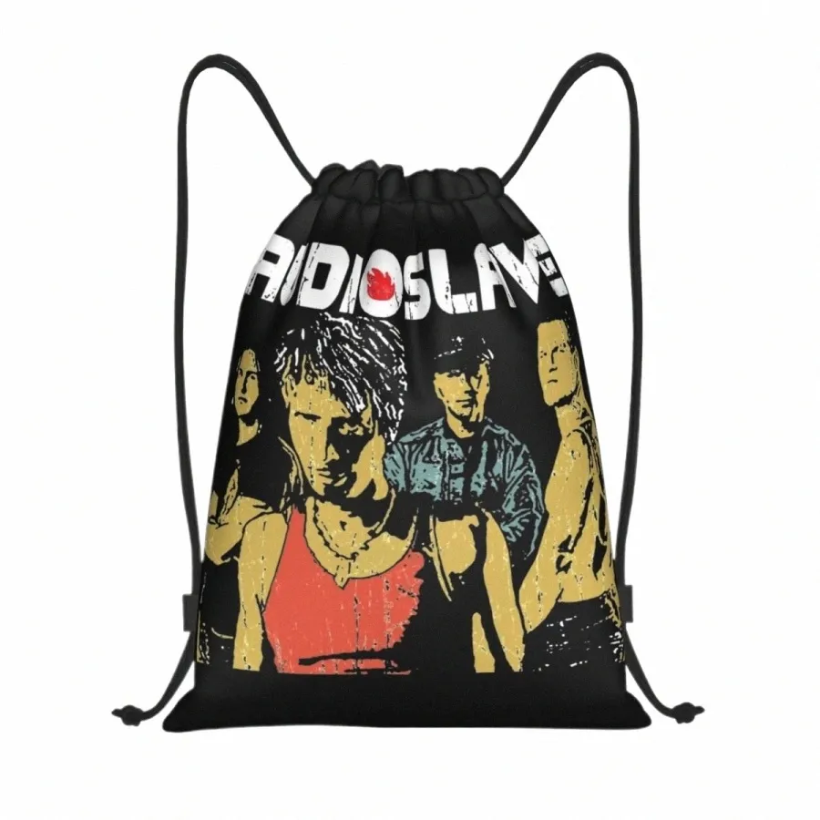 Rock Supergroup Auslave Band Drawstring BagsスポーツバックパックジムサックパックストリングバッグエクササイズV2TN＃