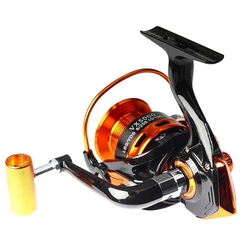 Bobines Josby Fishing Reel Spinning 10007000 Série 13 Roulements de billes BB Roue de bobine métal