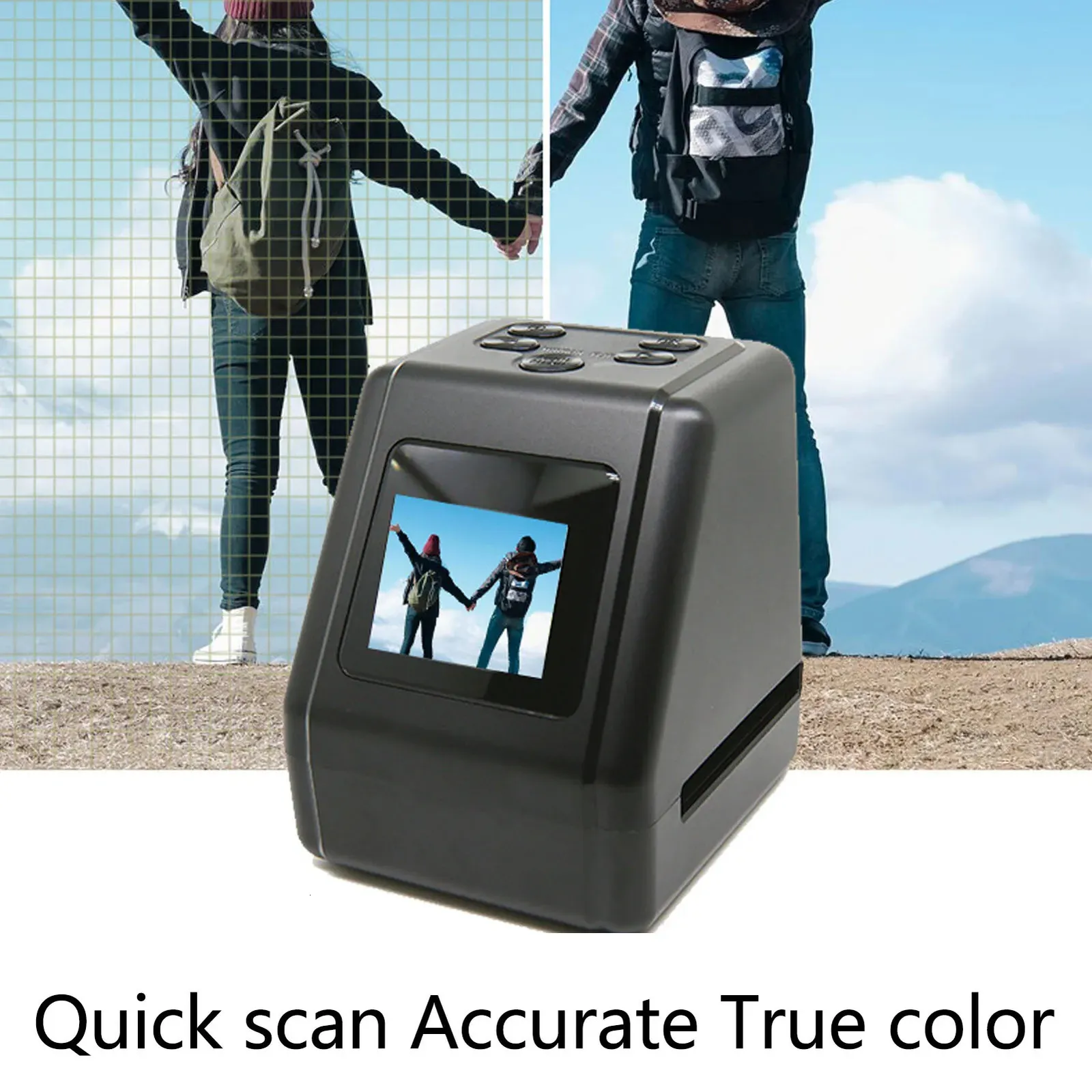 Escáner de película Diapositiva de pantalla de 2 pulgadas Convertir 135126110 Diapositivas de 8 mm a 22MP JPG Digital Po Negativo y240318