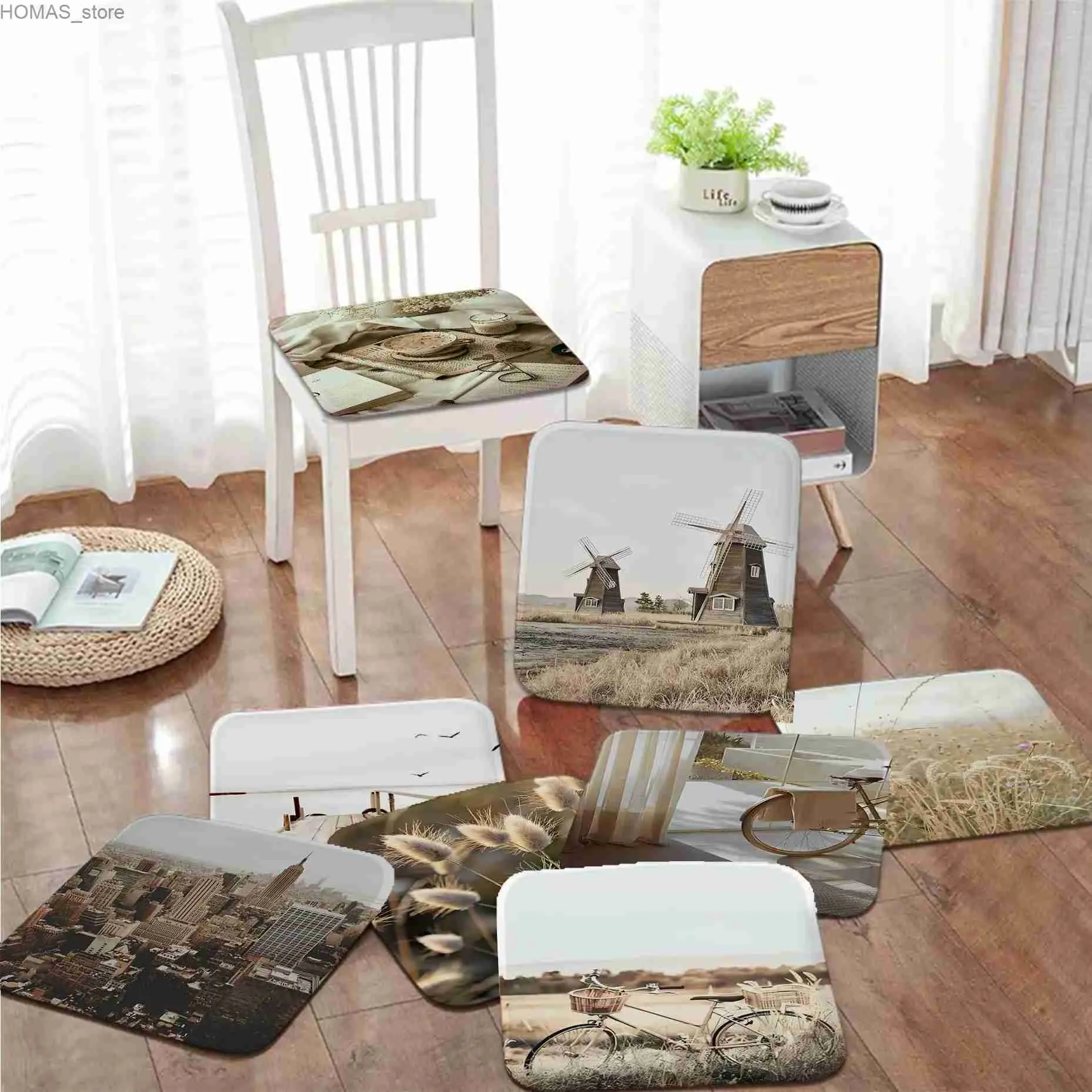 Poduszka/dekoracyjna poduszka krajobraz beżowy kreatywny medytacja poduszka poduszka pad jadalnia krzesło tatami poduszka poduszka przeciwpoślizgowa dekoracje domu y240401