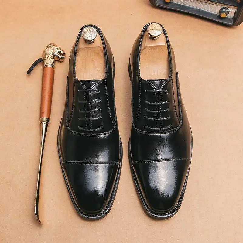 Jurk schoenen Derby luxe mannen pak ontwerper zwart leer handgemaakte mode man schoen formele zaken voor A163