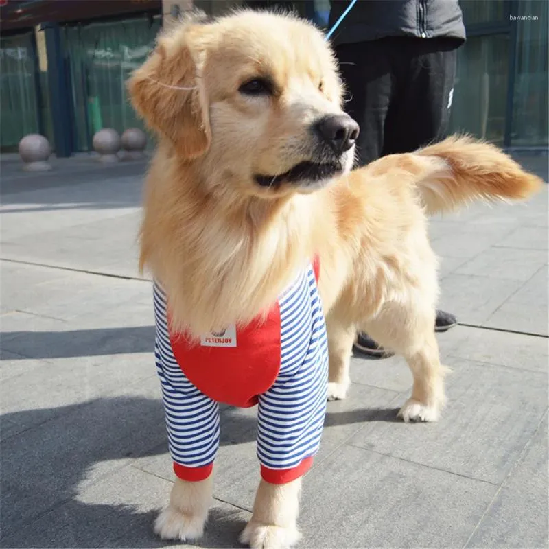 Одежда для собак OIMG, лоскутные рубашки для средних и больших собак, полосатая одежда для домашних животных, одежда лабрадора Аляски с длинными рукавами, мягкие большие аксессуары