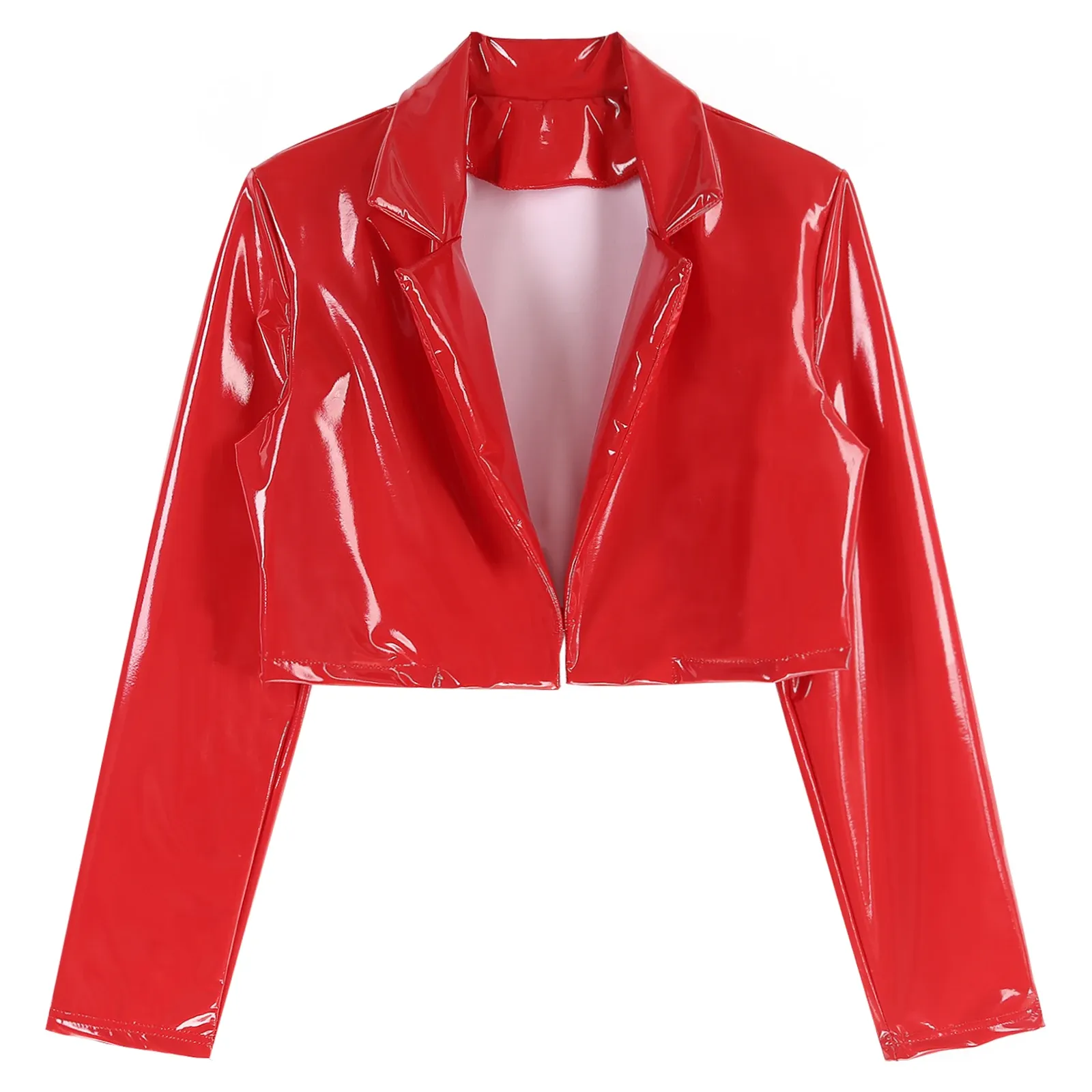 Red wet look coat sale