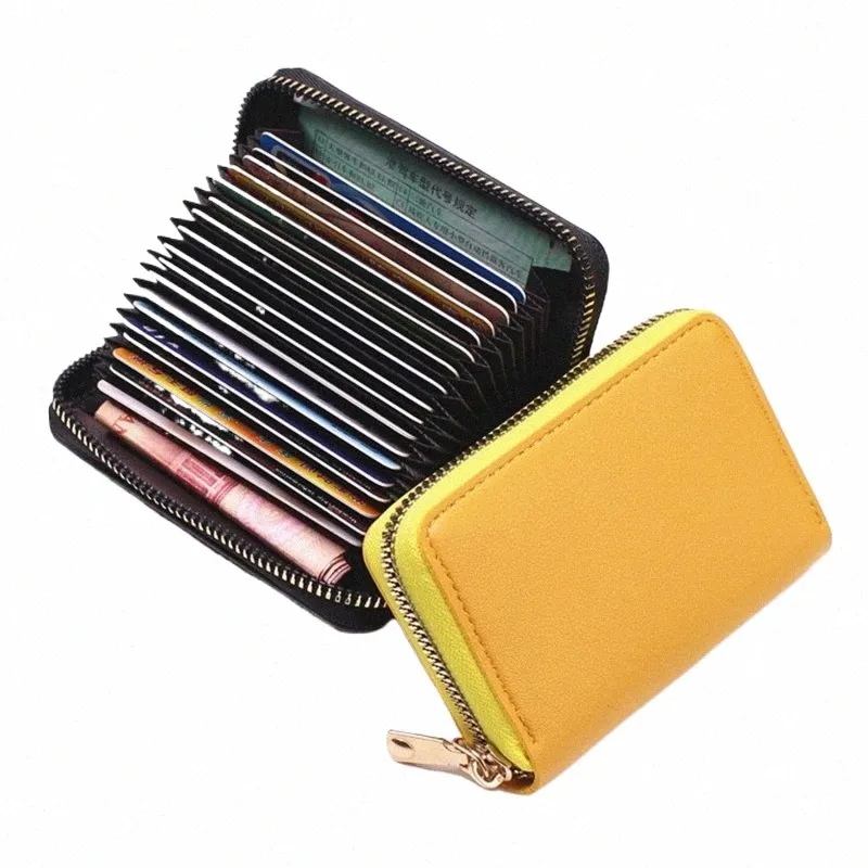 Multifuncti Bank/ID/Credit Card Bag For Lady Holder Multi-kort Wallet Case Card Holder Wallet Women Men Solid Color Portable 31oi#
