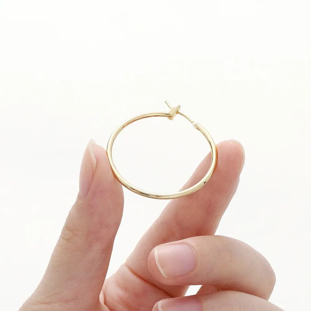 11mm 14K Gold Hoop Earrings, 14K Solid Gold Hoop Earrings, Huggie Hoop Earrings, Solid Gold 11mm Huggie Hoops, Simple Gold Hoop Earrings