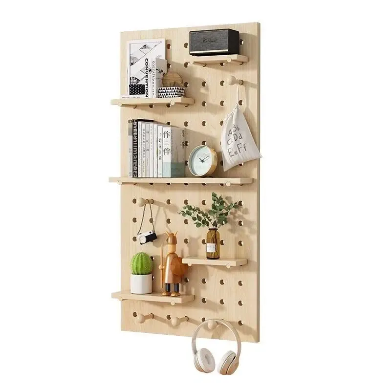 Hooks Hanging Storage Rack Solid Wood Hole Board Wall Dormitory Kitchen Bathroom Shelf Hook Shelves From 131 1 DHgate