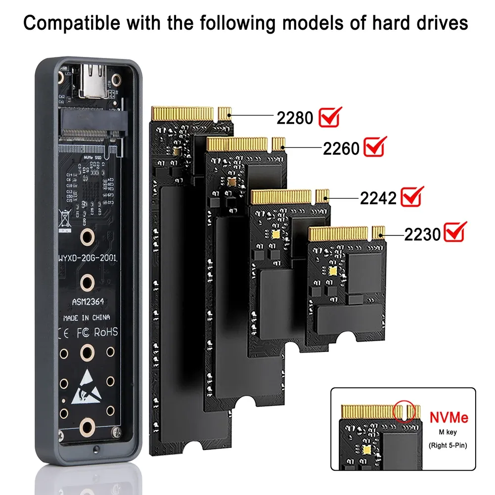 M.2 NVMe SSD Enclosure: External Solid State Drive... From Ddmymaster ...