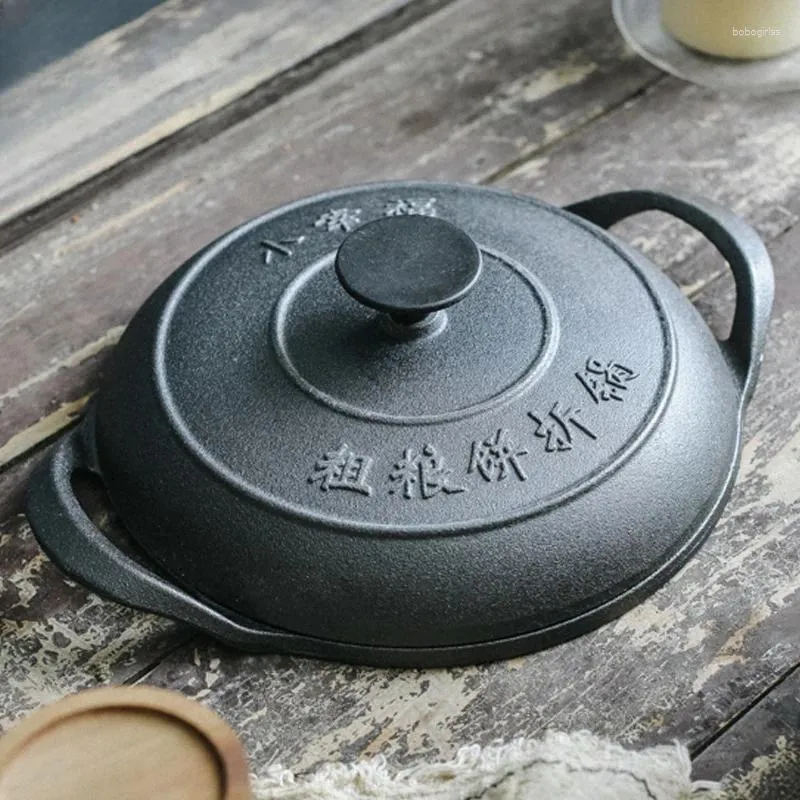 Cookware Sets Cast Iron Pan Thickened Pancake With Lid Kitchen Cooking Pots Set