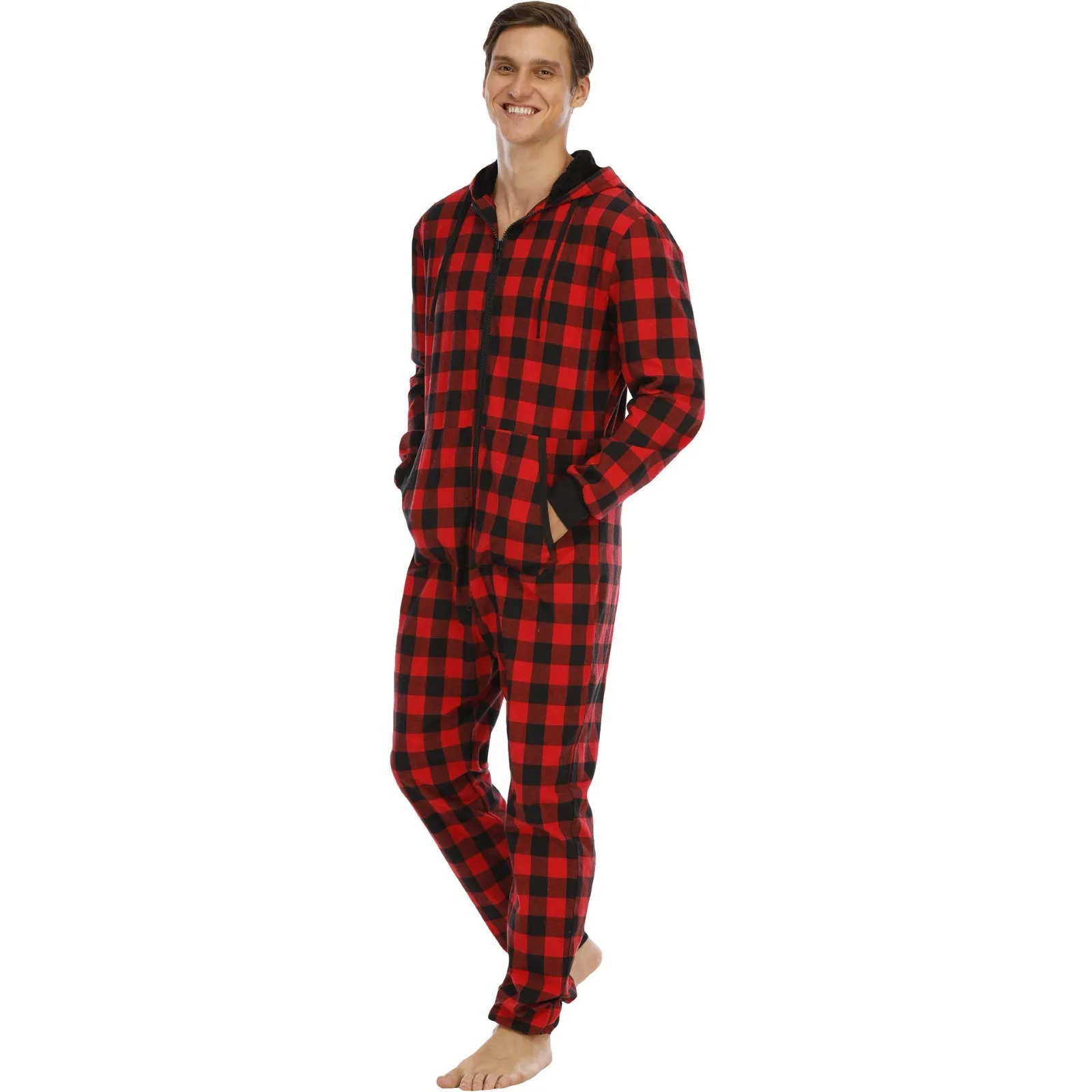 Vhersily 2025 Mono de Hombre con Capucha, Pijama Entero de Una Pieza, Mono de Pijama con Cremallera, Tinta Sólida, Cómodo, Pijama de Algodón Térmico Grueso para Pareja, con Bolsillos para Tiempo Libre Vhersily 2025 Mono de Hombre con Capucha, Pijama Entero de Una Pieza, Mono de Pijama con Cremallera, Tinta Sólida, Cómodo, Pijama de Algodón Térmico Grueso para Pareja, con Bolsillos para Tiempo Libre