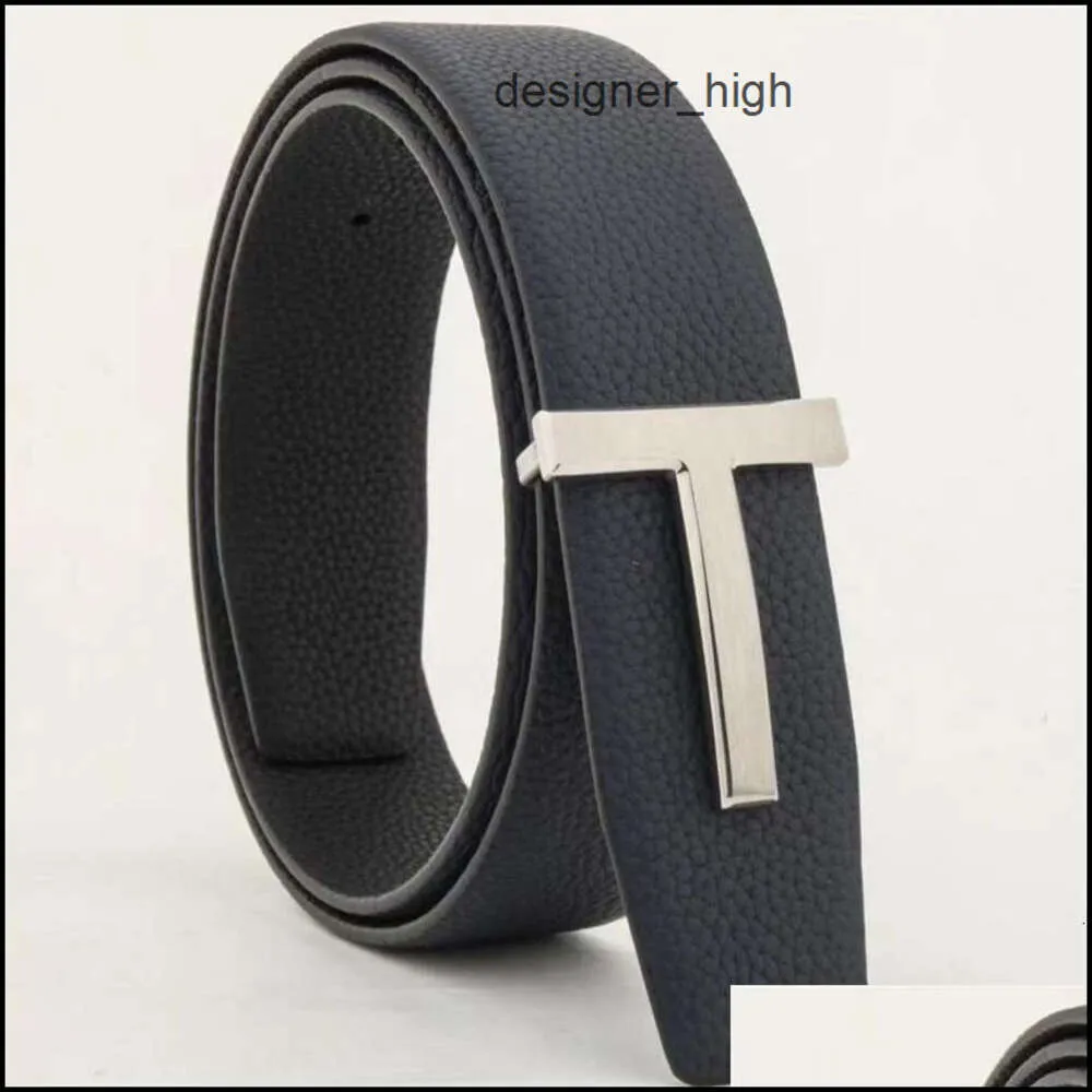 Toms Fords TF Big Leather Men Clothing Accessories Business Buckle Fashion Women High Quality Belts Waistband Wit27 Dhfon Designer Z52G