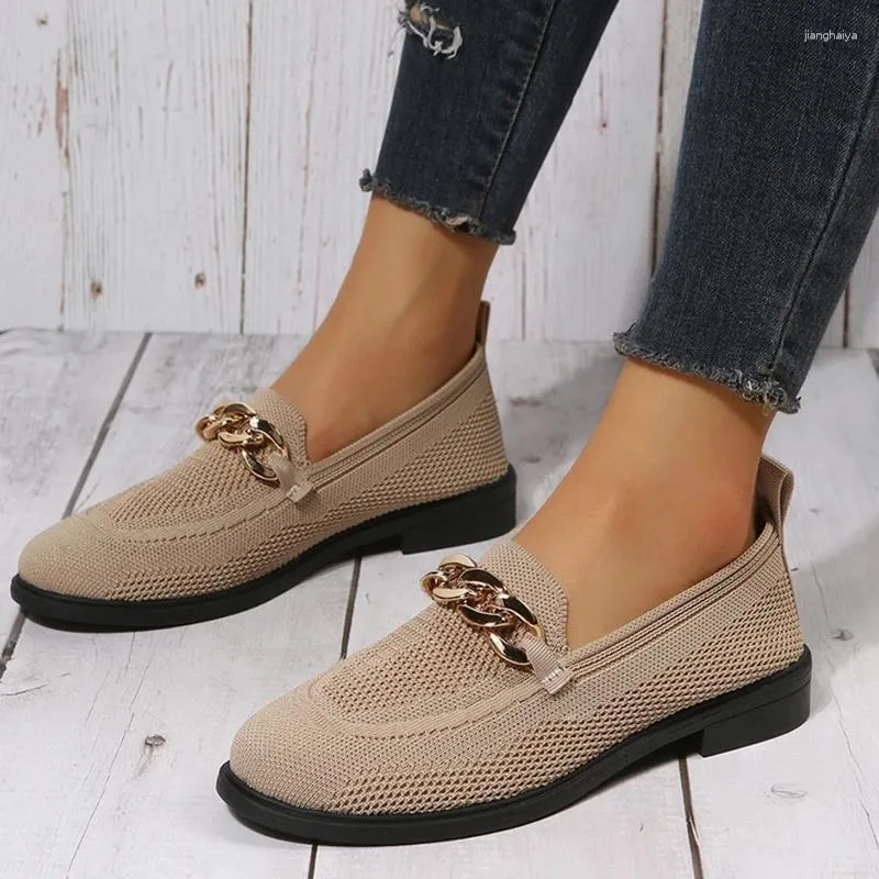 Casual Shoes Women Mesh Flats Comfy Light Slip-On Hållbar andningsbar lyxmode klassisk stilfull vår kvinnlig sneakers