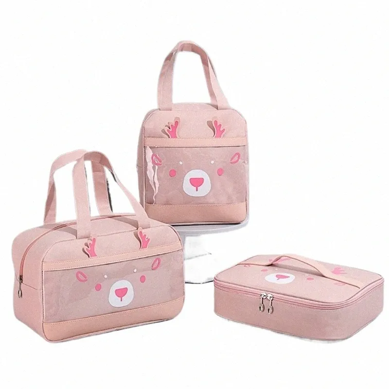 Carto Deer Shape Lunch Bag Mulheres Bonito Grosso Sacos de Armazenamento Térmico Crianças Grande Capacidade Sacos Isolados g3PP #