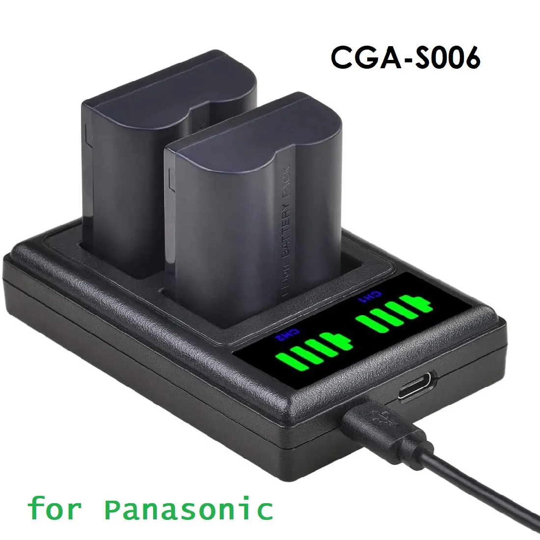 Battery Charger for Panasonic Lumix DMC-FZ8, DMC-FZ18