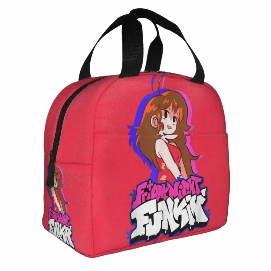 Friday Night Funkin Girlfriend Isolierte Lunchtaschen, auslaufsicherer Lunchbehälter, Kühltasche, Tragetasche, Lunchbox, Outdoor-Bento-Beutel q3yT #