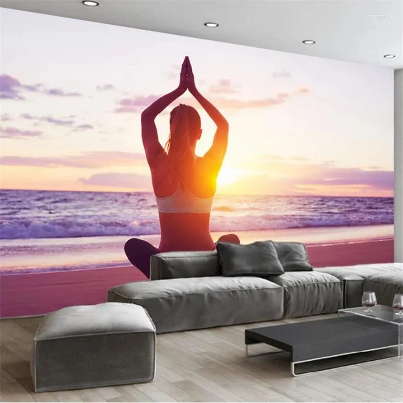 Wallpapers Wellyu Papel De Parede 3d Custom Wallpaper Modern Yoga Studio Dance Fresco Background Wall Papier Peint