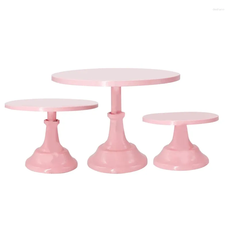 Pişirme Araçları Perakende 3 PCS Pembe Kek Cupcake Yuvarlak Modern Tatlı Kuleler Dekor Dekoru Kirk Partisi Düğün Partileri