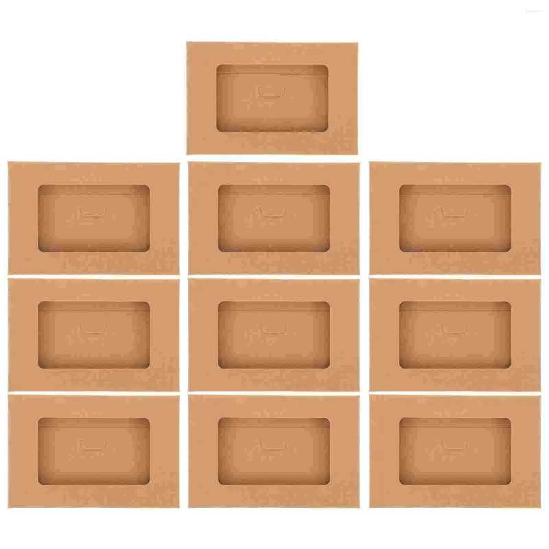 Geschenkverpackung 10 PCs Fensterumschlagkasten Einhülle Papierboxen Kraft Fall Koffer Container