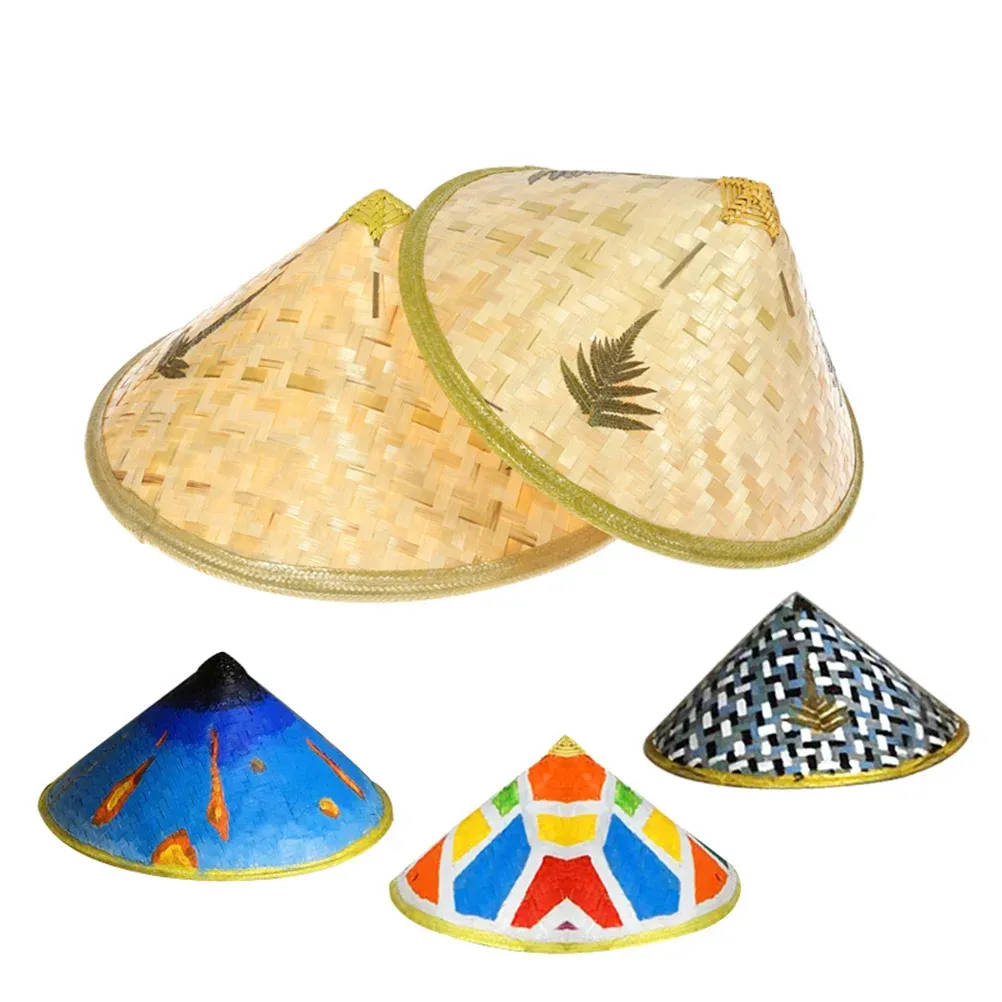 Kindergarten Painting Hat Kids DIY Straw Hat Bamboo Coolie Hat Rice Paddy Hat Chinese Farmer Hat Conical Size S From 12 04 DHgate
