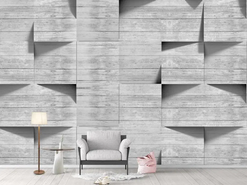 Wallpapers op maat 3D muurschildering behang Nordic Fashion woonkamer slaapkamer Po grijze achtergrond muurschilderingen