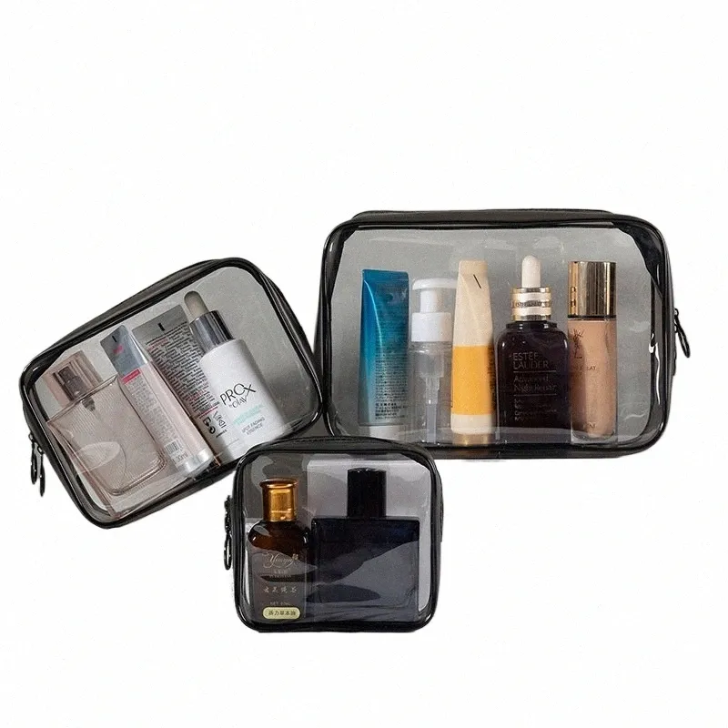 3PCS Przezroczysta torba do makijażu PVC Dampipp Cosme Cosmetic Bag worka kosmetyczna Travel Travel Storage Damskie toalety W u7uk#