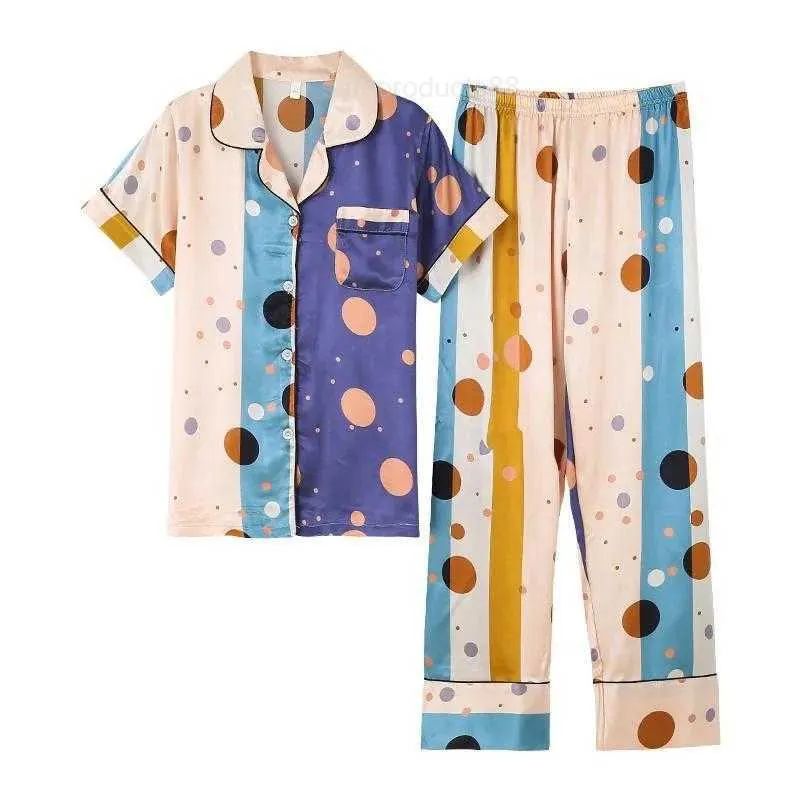 Sleepwear Womens Sleepwear 2 Piece Summer Women Silk Satin Pyjamas Set Short Sleeve Suit Female Pijamas M L XL XXL XXXL