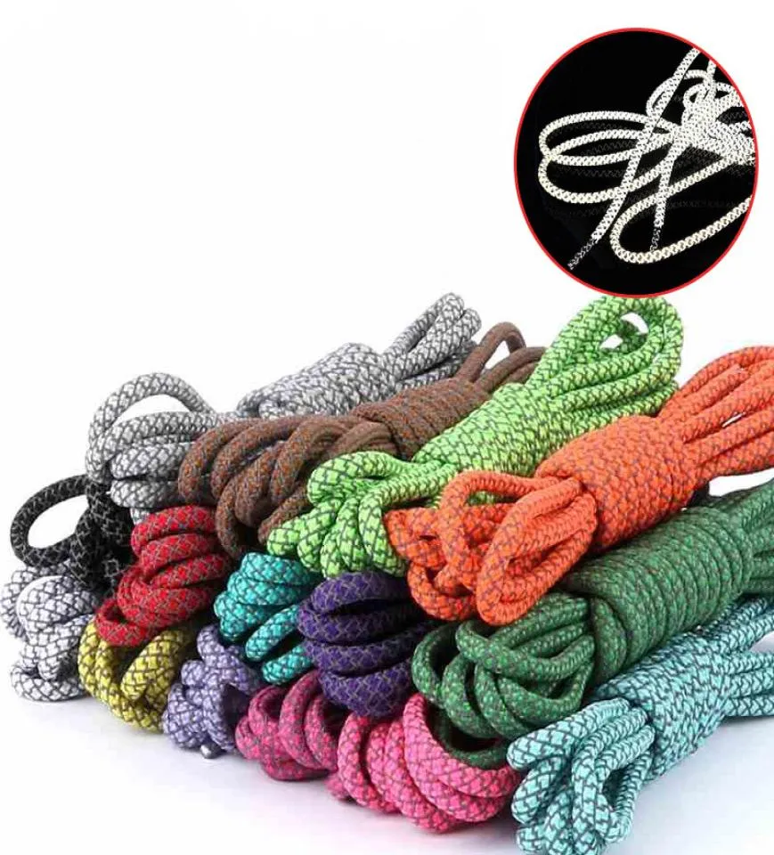 100 cm 10 pairs Fluorescent Shoes Lace Sport Shoelaces Fashion Sneaker Shoe Strings 3M Reflective Round Rope Shoelace6902157