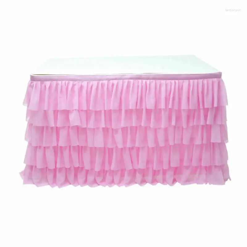Table Skirt Home Textile Patchwork Pattern Type USTable Wedding Party Tulle Tutu Tableware Baby Birthday Xmas Decor