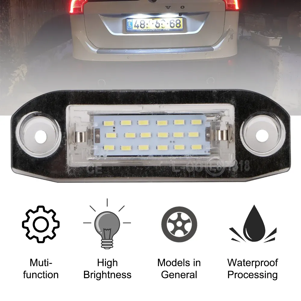 2Pcs Led License Plate Light For Volvo S80 Xc90 S40 V60 Xc60 S60 C70 V50 Xc70 V70