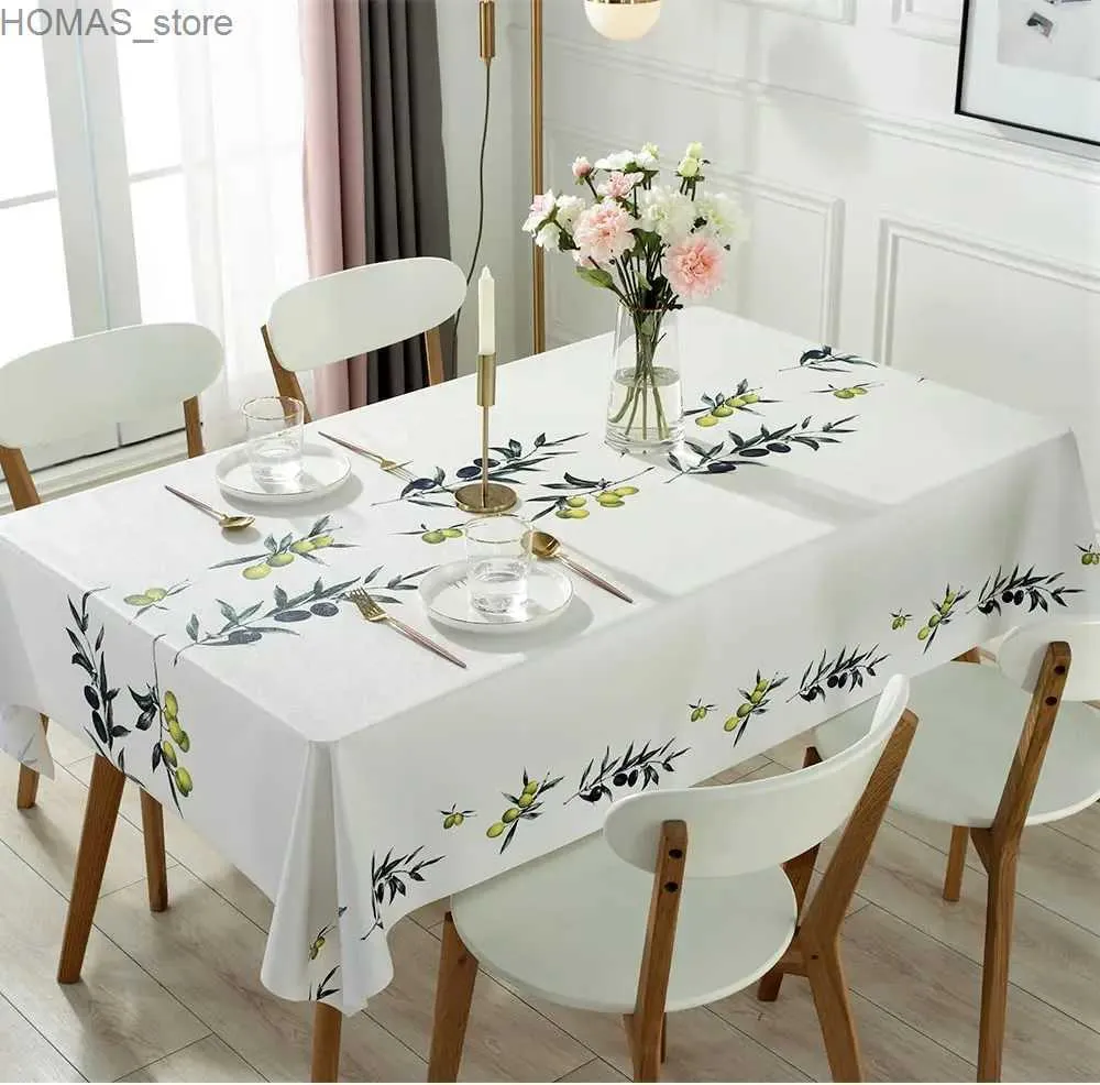 Tableau de table moderne nappe imperméable rectangulaire décoration de fête de vacances nappe de table à manger lavable pour décoration de table de mariage y240401