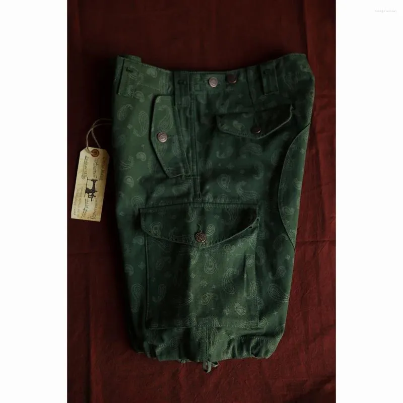 Pantaloncini da uomo BOB DONG M-65 Paisley Cargo Summer HBT Pantaloni casual con stampa grafica