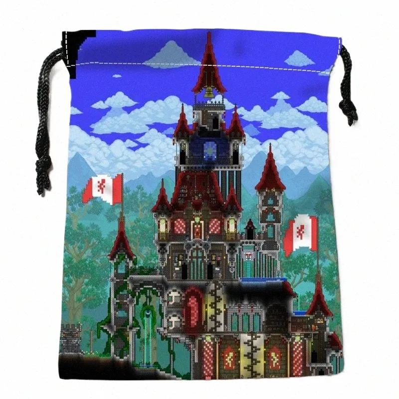 Sacos de cordão Terraria personalizados Sacos de presente impressos 18 * 22 cm Bolsa de viagem Bolsa de armazenamento de roupas Bolsa de maquiagem E32p #