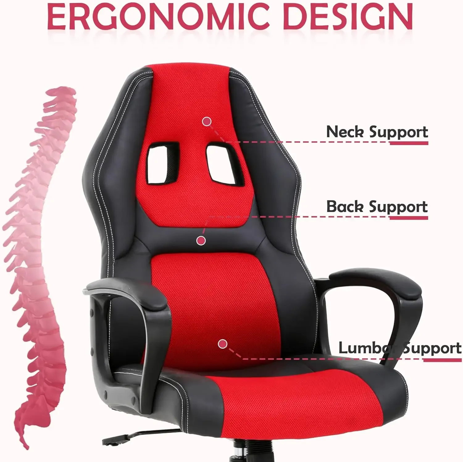Cheap Gaming Chair Video Game Chair Ergonomic Computer Game Chair with Lumbar Support Adjustable Armrest High Back Racing Swivel