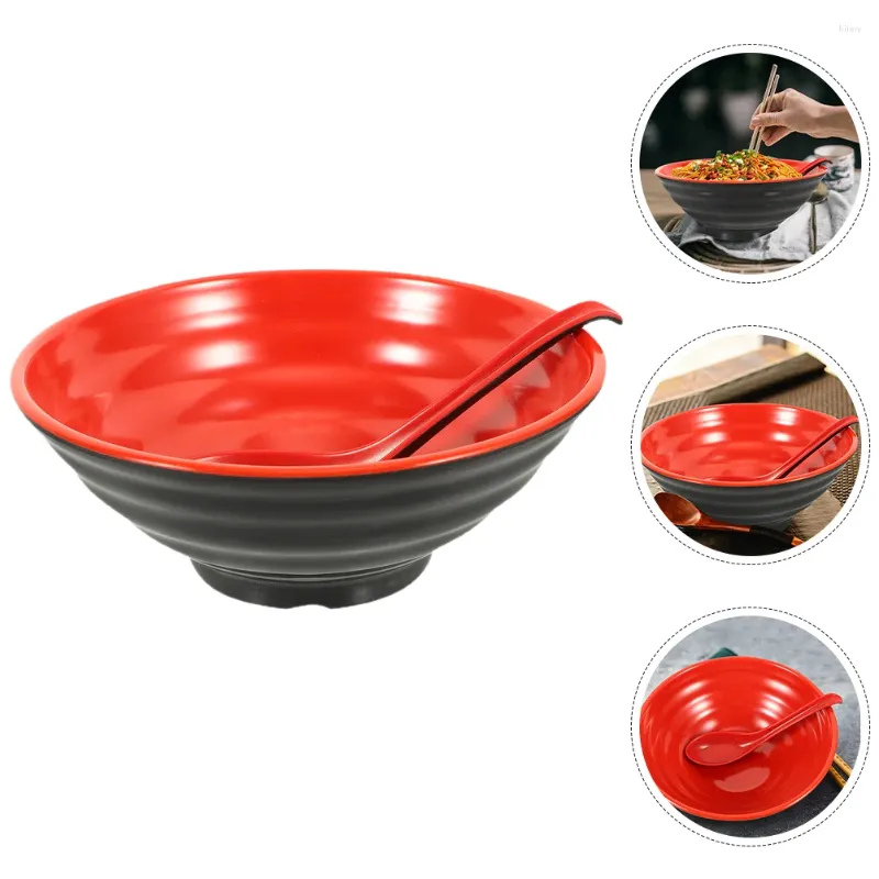 Bowls Ramen Bowl Set Kitchen Noodle Rice Japanese For Restaurant Pasta Noodles Tableware Soup Spoon Melamine