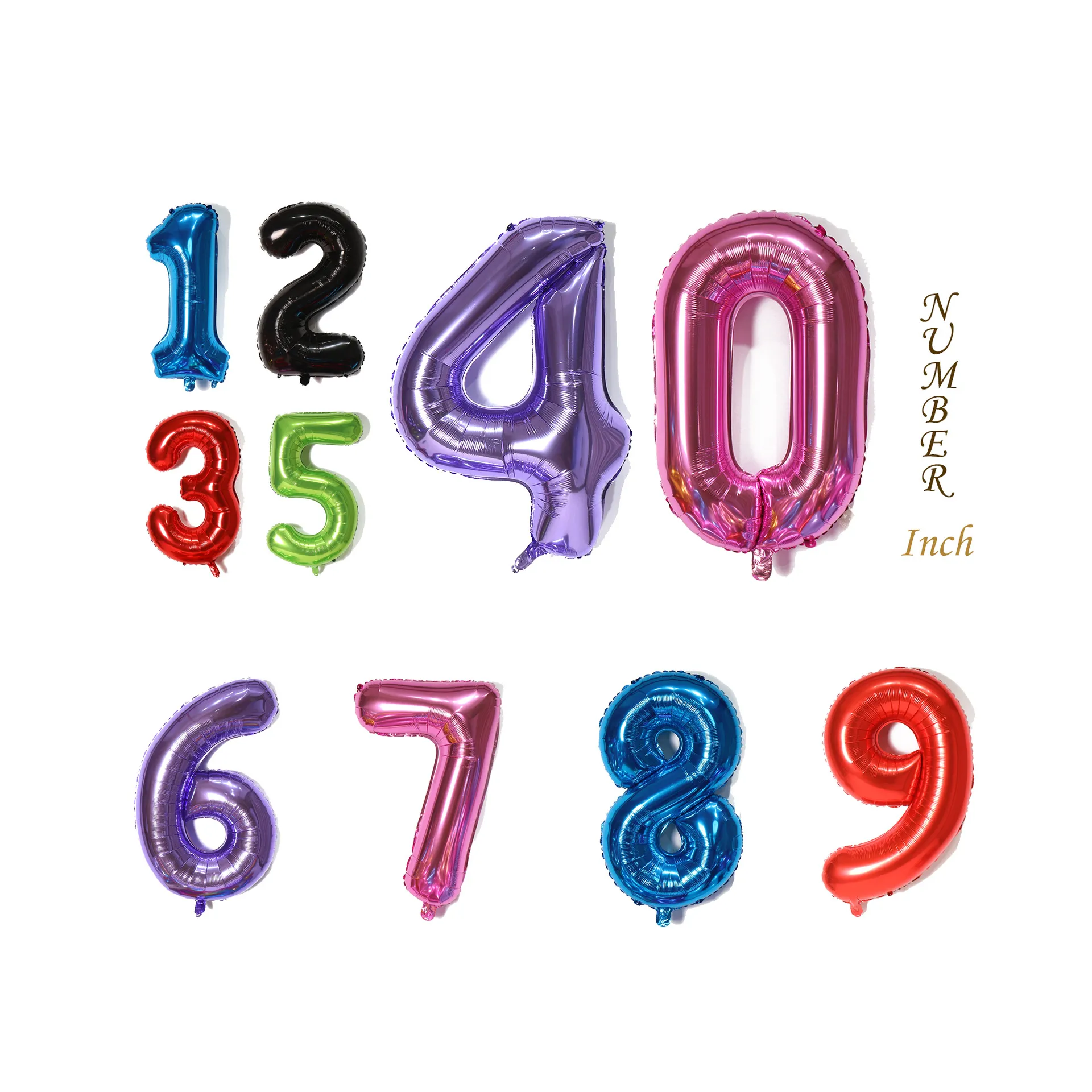 32/40Inch Big Foil Helium Number Balloon 0-9 years old Happy Birthday Wedding Party Decorations Shower Large Figures Globo