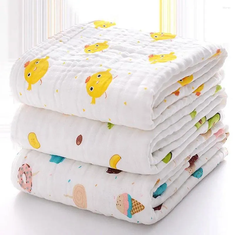 Blankets Baby Blanket Keep Body Dry Cotton Cartoon Printed Thin Born Swaddling Cloth