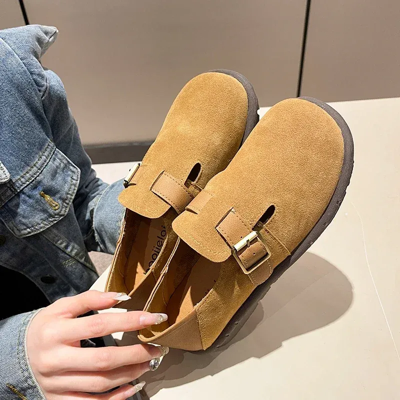 Loafers 2023 Nieuwe Winter Winter Warm Outdoor Shoes Fashion Design Britse stijl Snow Boots Ladies 'Casual Flats