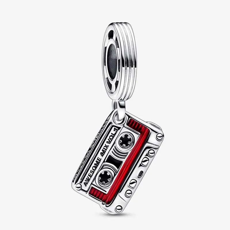 Cassette Tape Dangle Charm Pandoras 925 Sterling Zilver Luxe Bedelset Armband Maken Charms Designer Ketting Hanger Originele Doos TOP kwaliteit Snelle verzending